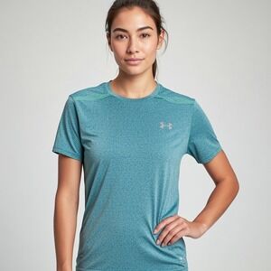 Under Armour Women's Threadborne Blue T-Shirt Top Workout Athletic MEDIUM